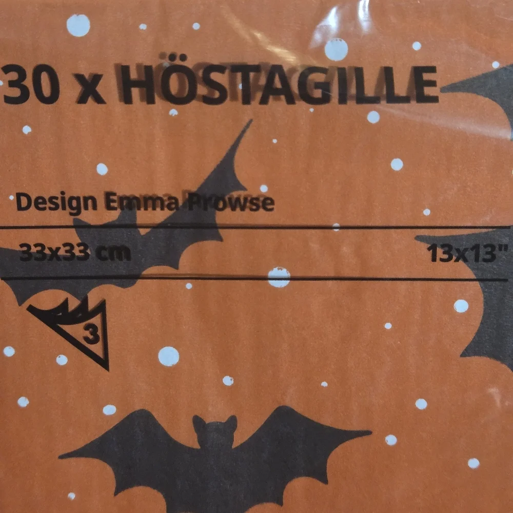 (Retired) HÖSTAGILLE Paper napkins, bat orange, 13x13 